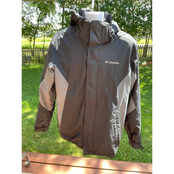 Columbia Mens Interchange 3-In-1 Jacket M Black/Gray Fleece & Shell Winter Coat - Picture 1 of 11